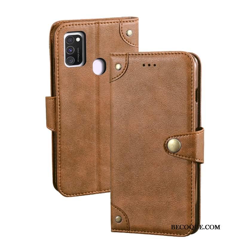 Futerał Samsung Galaxy M30s Vintage Kartana Telefon, Etui Samsung Galaxy M30s Pokrowce Modna Marka Czerwony