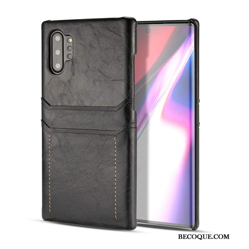 Futerał Samsung Galaxy Note 10+ Czarny Karta, Etui Samsung Galaxy Note 10+ Na Telefon