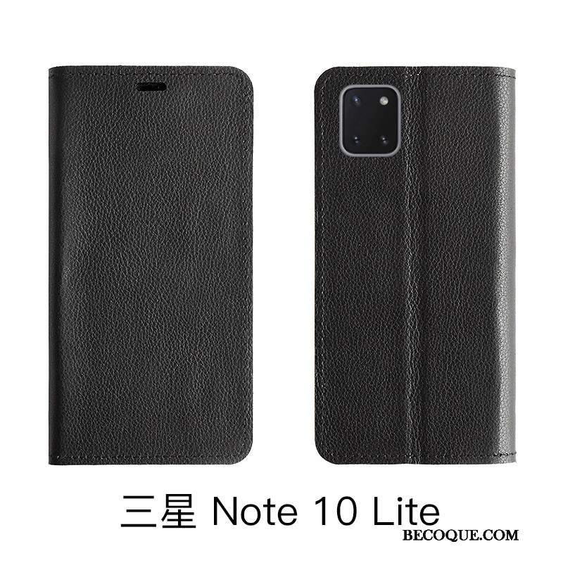 Futerał Samsung Galaxy Note 10 Lite Ochraniacz Wzór Czerwony, Etui Samsung Galaxy Note 10 Lite Skóra Na Telefon Litchi