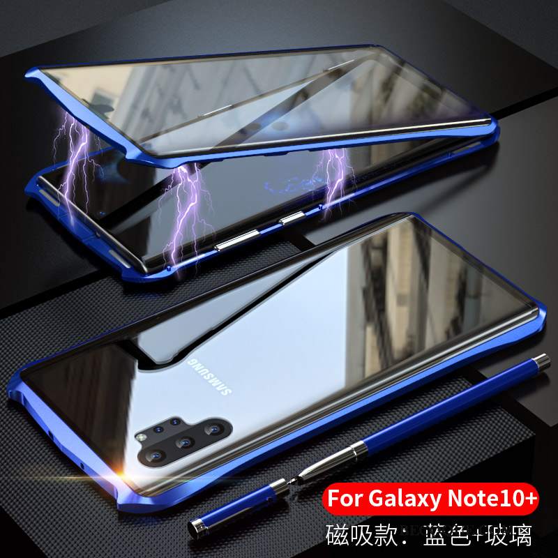 Futerał Samsung Galaxy Note 10+ Metal Czerwony Granica, Etui Samsung Galaxy Note 10+ Ochraniacz Anti-fallna Telefon