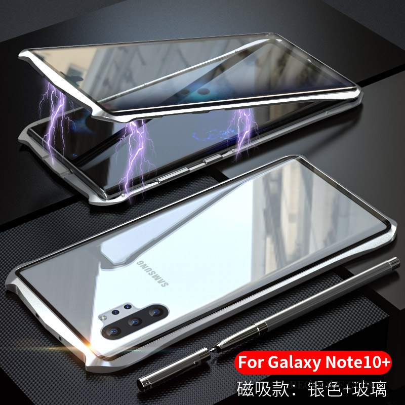 Futerał Samsung Galaxy Note 10+ Metal Czerwony Granica, Etui Samsung Galaxy Note 10+ Ochraniacz Anti-fallna Telefon