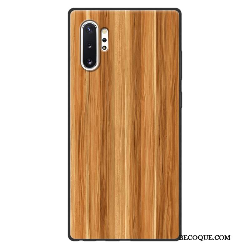 Futerał Samsung Galaxy Note 10+ Miękki Osobowość Proste, Etui Samsung Galaxy Note 10+ Drewniaki Na Telefon Szary