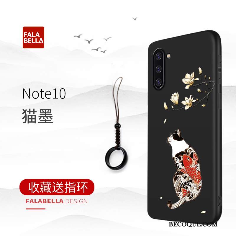 Futerał Samsung Galaxy Note 10 Relief Modna Marka Chiński Styl, Etui Samsung Galaxy Note 10 Ochraniacz Nowy Anti-fall