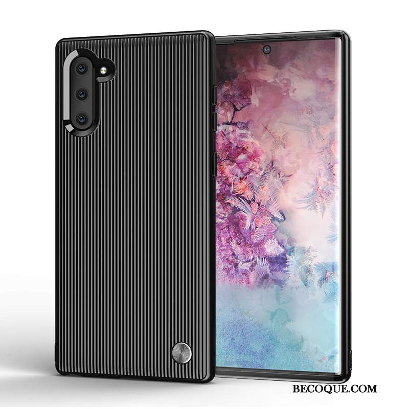 Futerał Samsung Galaxy Note 10 Silikonowe Anti-fallna Telefon, Etui Samsung Galaxy Note 10 Miękki W Paski Czarny