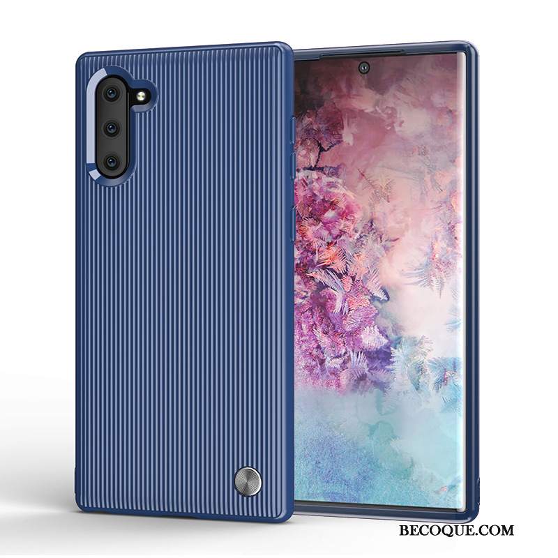 Futerał Samsung Galaxy Note 10 Silikonowe Anti-fallna Telefon, Etui Samsung Galaxy Note 10 Miękki W Paski Czarny