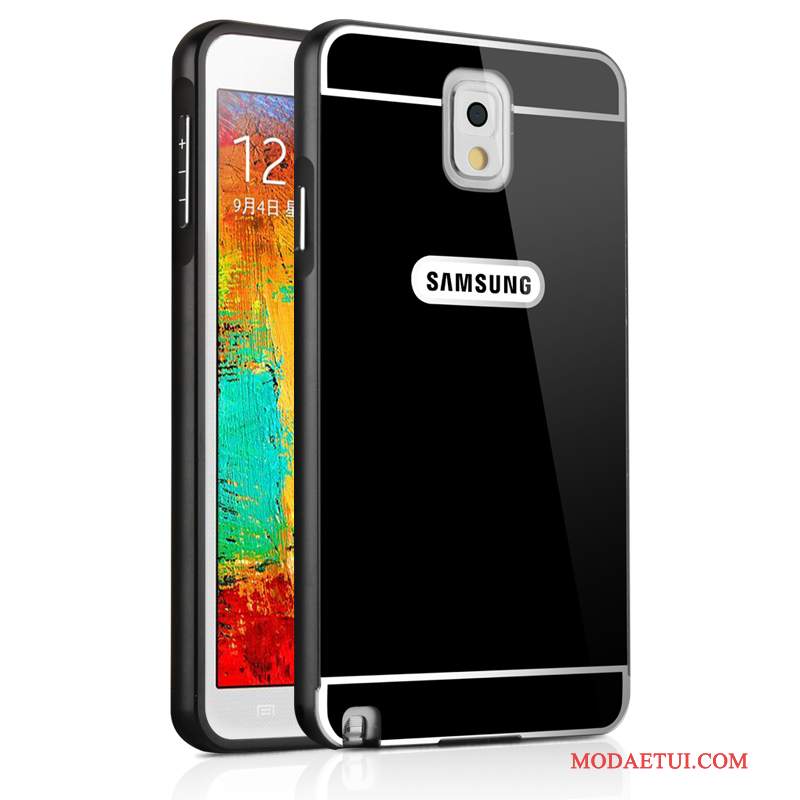 Futerał Samsung Galaxy Note 3 Metal Szkło Hartowane Tylna Pokrywa, Etui Samsung Galaxy Note 3 Wspornik Anti-fallna Telefon
