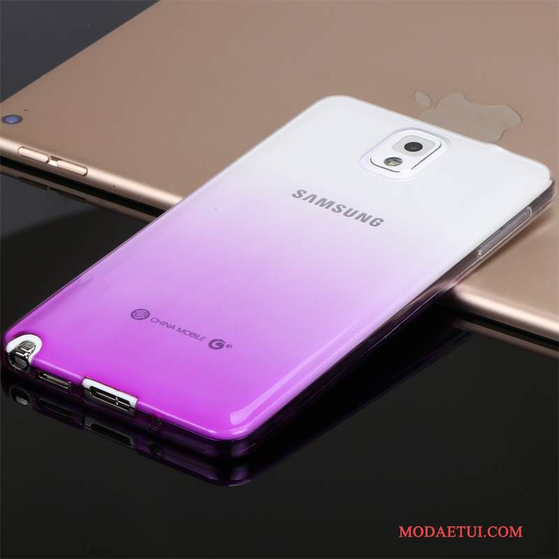 Futerał Samsung Galaxy Note 3 Silikonowe Purpurowyna Telefon, Etui Samsung Galaxy Note 3 Ochraniacz Lekki I Cienki Przezroczysty