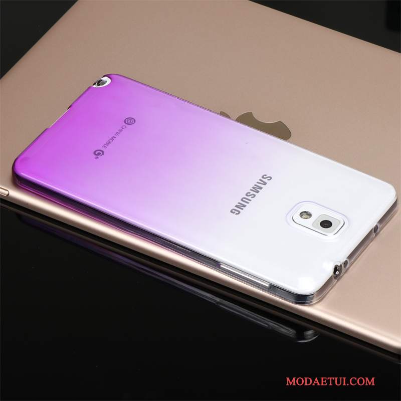 Futerał Samsung Galaxy Note 3 Silikonowe Purpurowyna Telefon, Etui Samsung Galaxy Note 3 Ochraniacz Lekki I Cienki Przezroczysty
