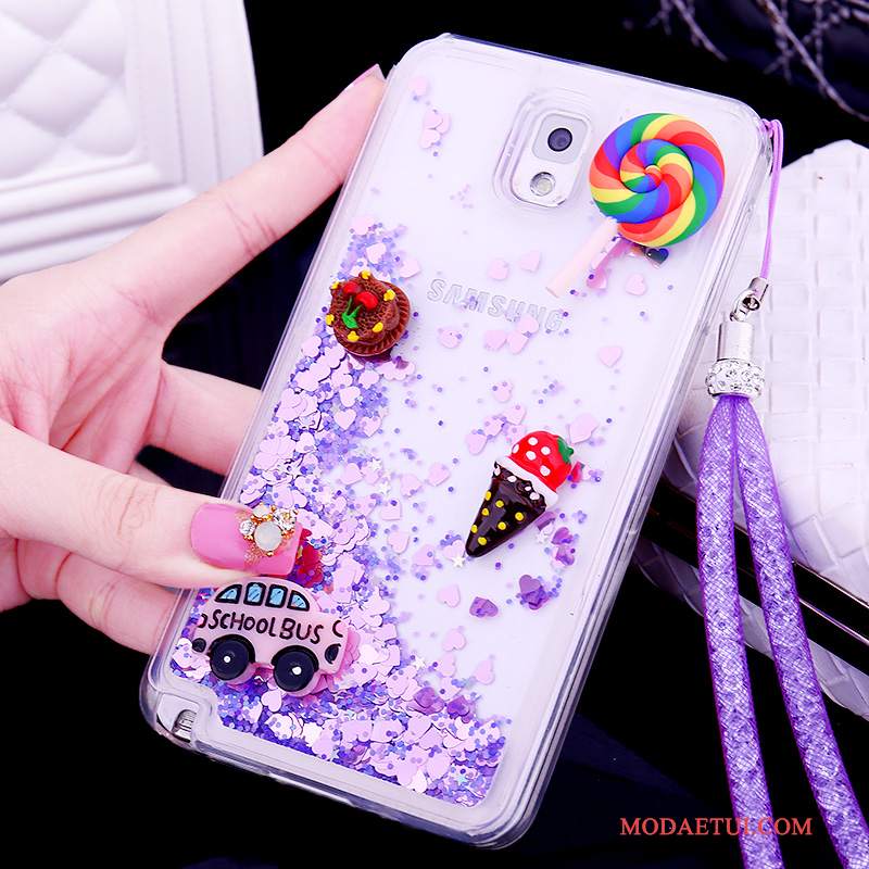 Futerał Samsung Galaxy Note 3 Silikonowe Wiszące Ozdoby Purpurowy, Etui Samsung Galaxy Note 3 Ochraniacz Quicksand Piękny