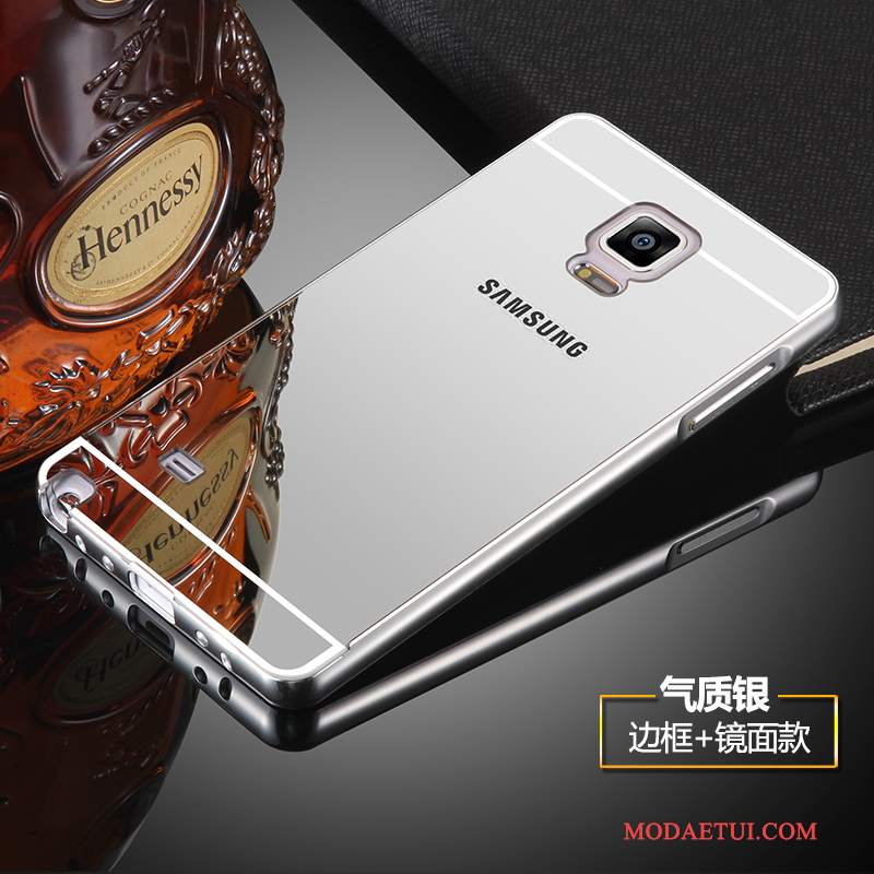 Futerał Samsung Galaxy Note 4 Metal Lustro Anti-fall, Etui Samsung Galaxy Note 4 Ochraniacz Srebrona Telefon