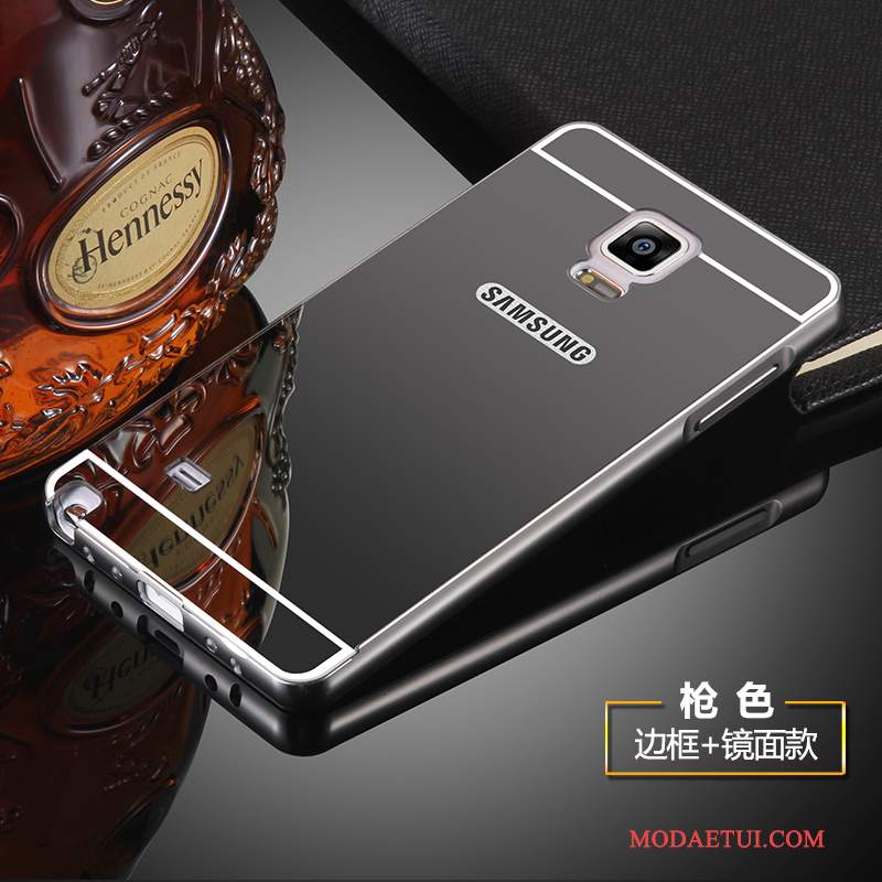 Futerał Samsung Galaxy Note 4 Metal Lustro Anti-fall, Etui Samsung Galaxy Note 4 Ochraniacz Srebrona Telefon