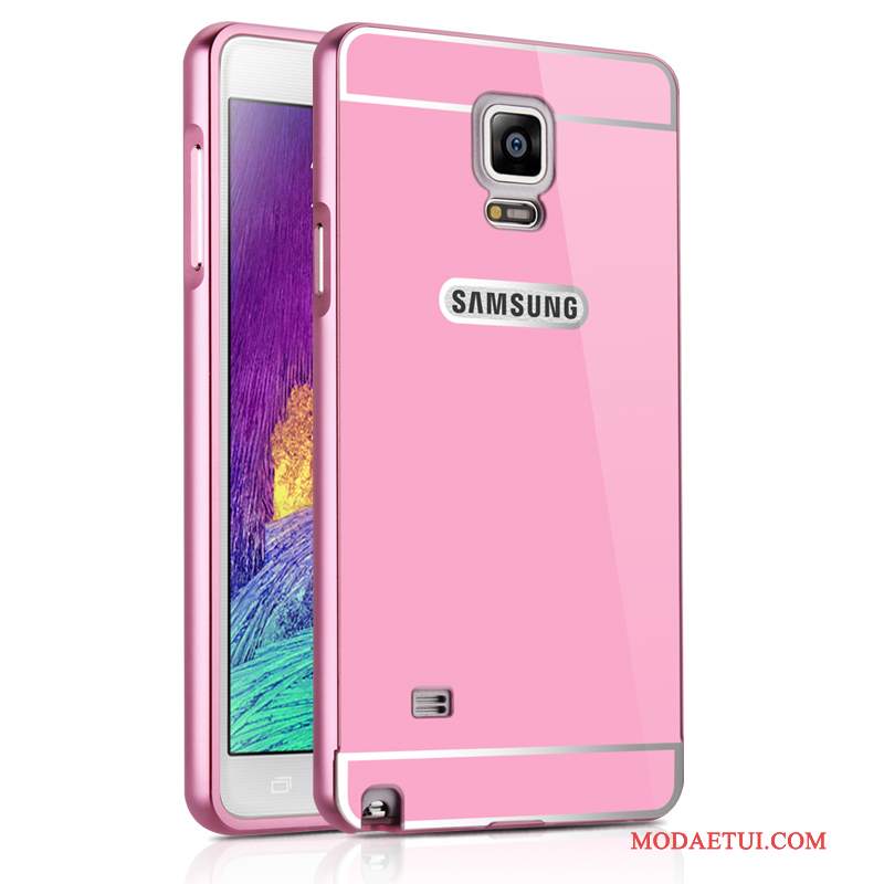 Futerał Samsung Galaxy Note 4 Metal Lustro Anti-fall, Etui Samsung Galaxy Note 4 Ochraniacz Srebrona Telefon