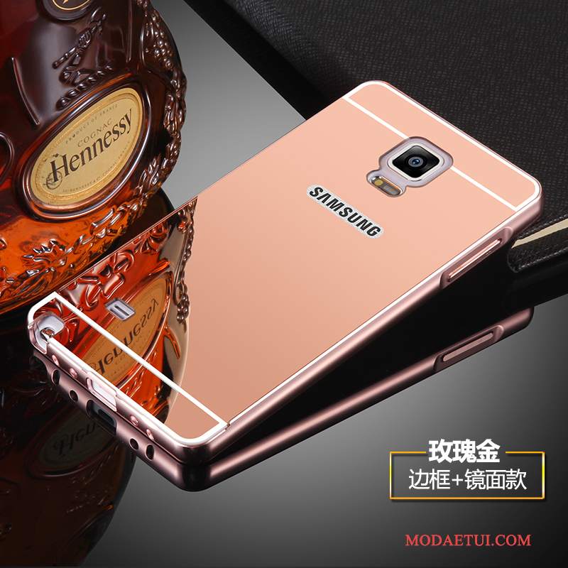 Futerał Samsung Galaxy Note 4 Metal Lustro Anti-fall, Etui Samsung Galaxy Note 4 Ochraniacz Srebrona Telefon