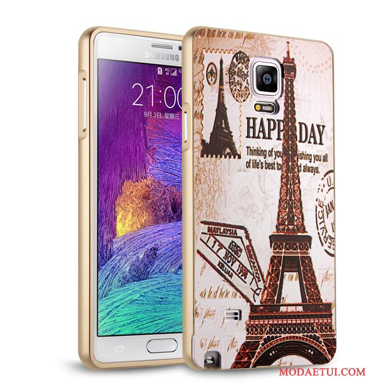 Futerał Samsung Galaxy Note 4 Metal Lustro Anti-fall, Etui Samsung Galaxy Note 4 Ochraniacz Srebrona Telefon