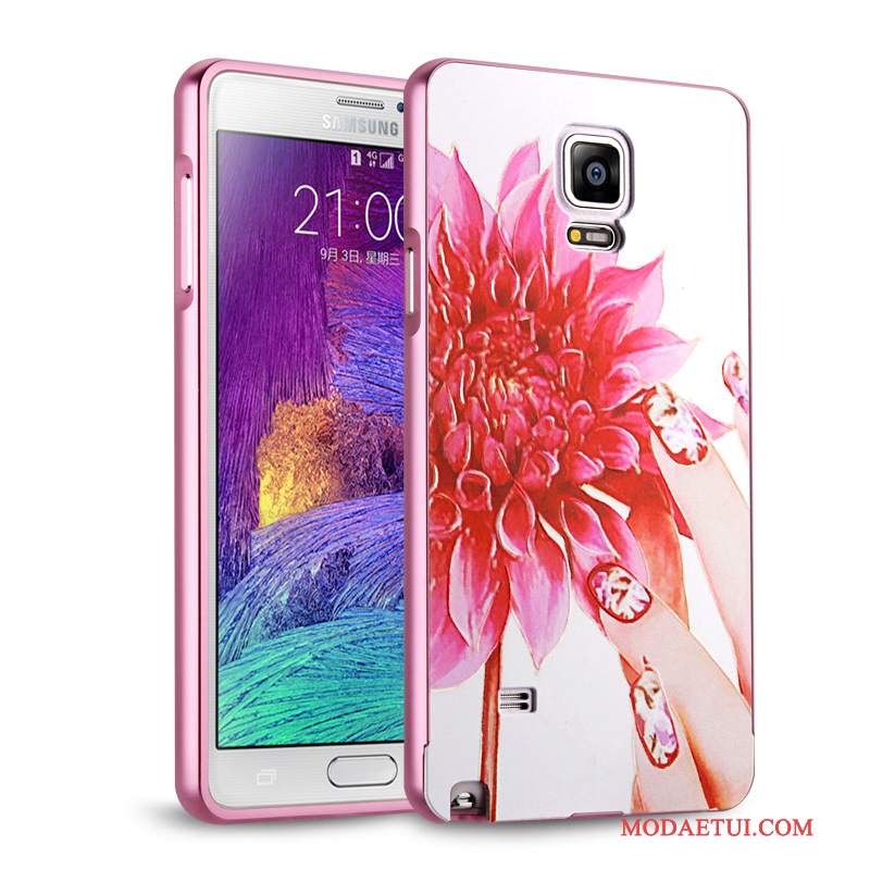 Futerał Samsung Galaxy Note 4 Metal Lustro Anti-fall, Etui Samsung Galaxy Note 4 Ochraniacz Srebrona Telefon