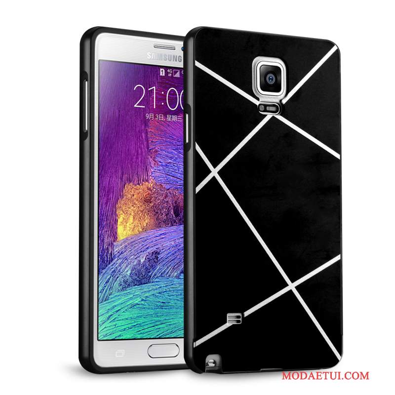 Futerał Samsung Galaxy Note 4 Metal Lustro Anti-fall, Etui Samsung Galaxy Note 4 Ochraniacz Srebrona Telefon