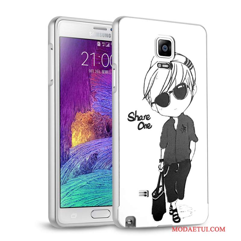 Futerał Samsung Galaxy Note 4 Metal Lustro Anti-fall, Etui Samsung Galaxy Note 4 Ochraniacz Srebrona Telefon