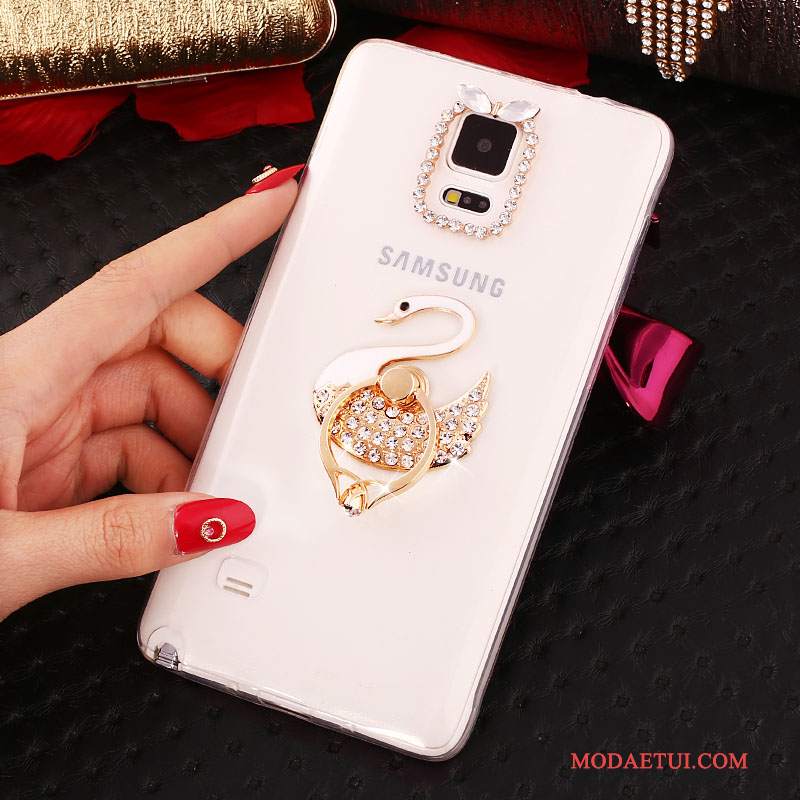 Futerał Samsung Galaxy Note 4 Rhinestone Cienka Nowy, Etui Samsung Galaxy Note 4 Silikonowe Ring Biały