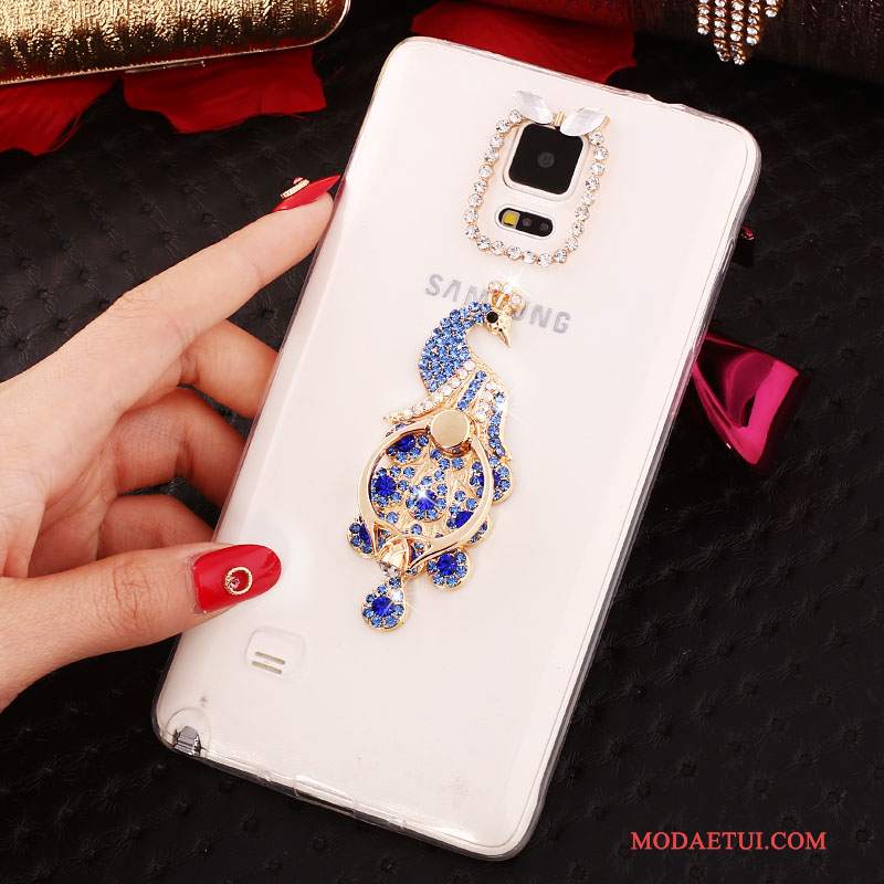 Futerał Samsung Galaxy Note 4 Rhinestone Cienka Nowy, Etui Samsung Galaxy Note 4 Silikonowe Ring Biały