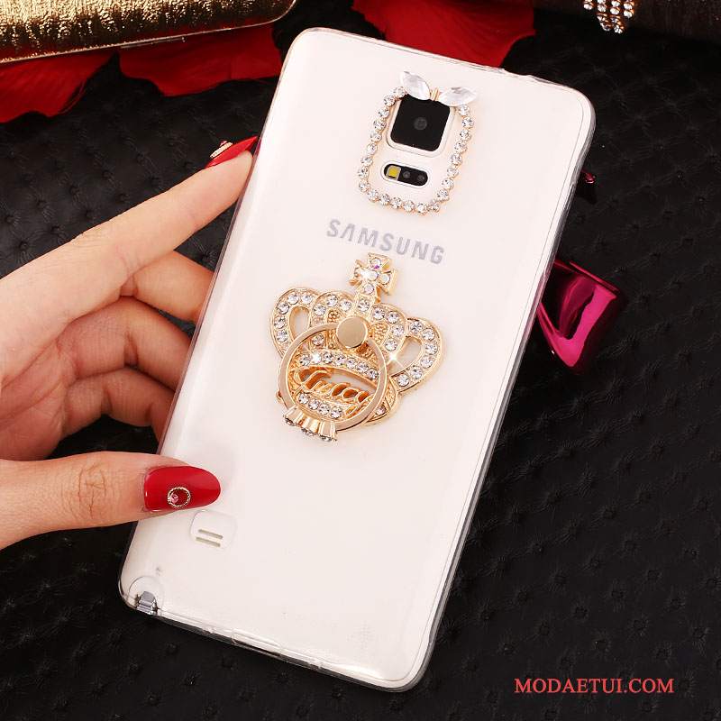 Futerał Samsung Galaxy Note 4 Rhinestone Cienka Nowy, Etui Samsung Galaxy Note 4 Silikonowe Ring Biały