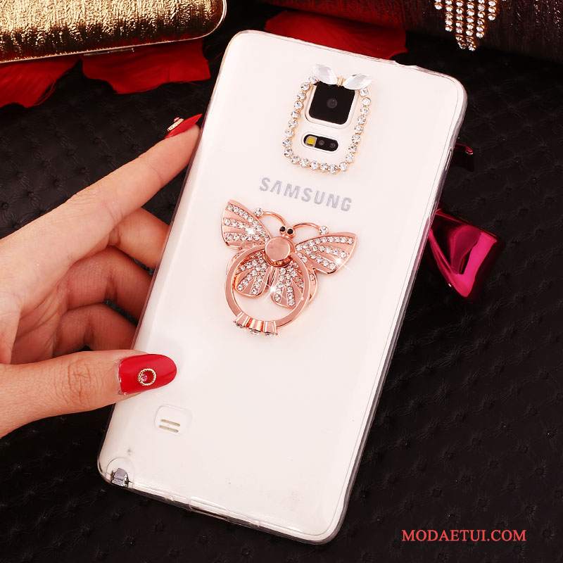 Futerał Samsung Galaxy Note 4 Rhinestone Cienka Nowy, Etui Samsung Galaxy Note 4 Silikonowe Ring Biały