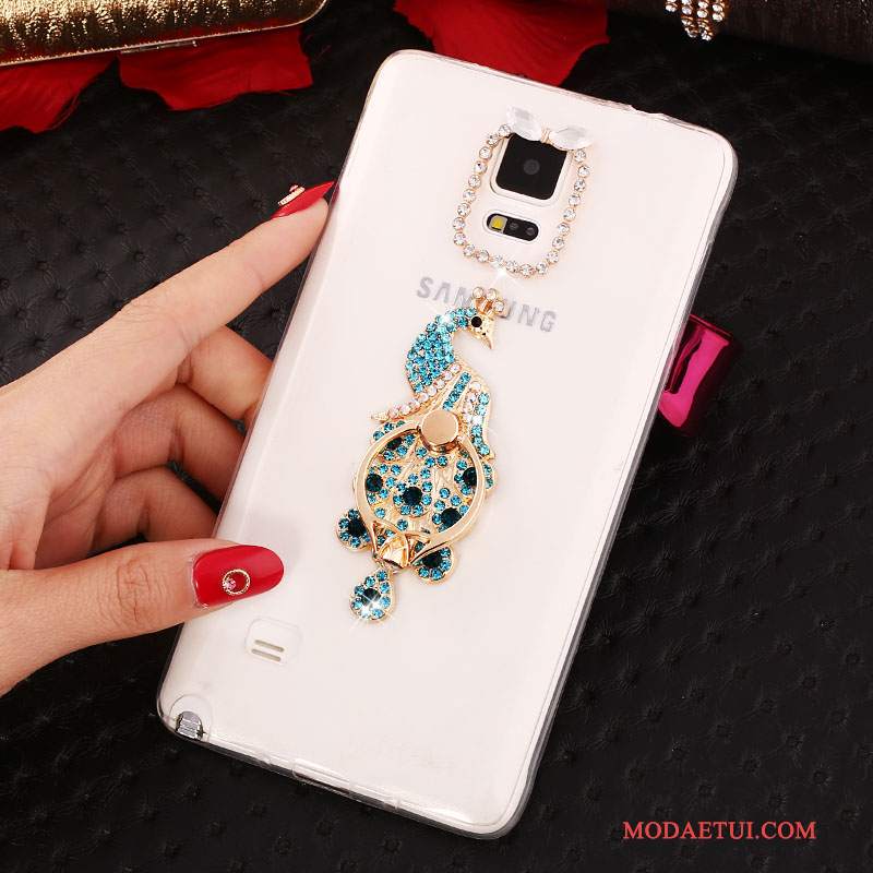 Futerał Samsung Galaxy Note 4 Rhinestone Cienka Nowy, Etui Samsung Galaxy Note 4 Silikonowe Ring Biały