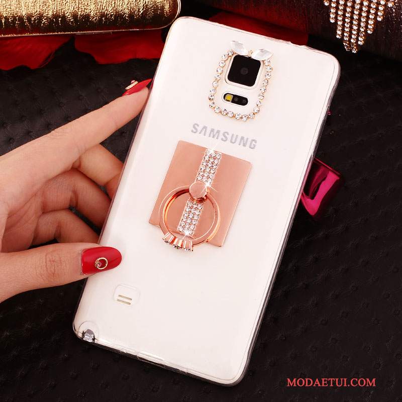 Futerał Samsung Galaxy Note 4 Rhinestone Cienka Nowy, Etui Samsung Galaxy Note 4 Silikonowe Ring Biały