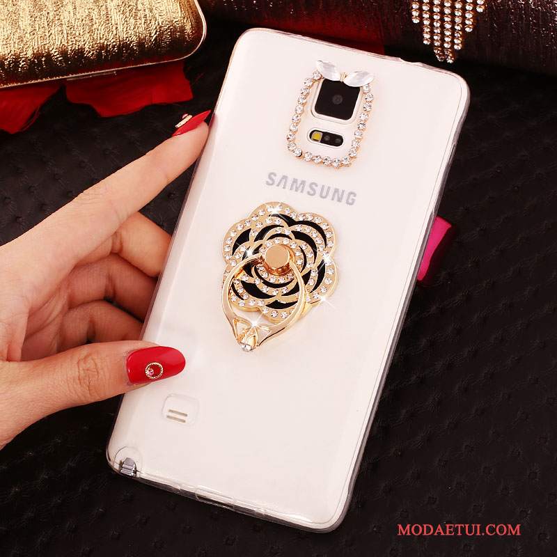 Futerał Samsung Galaxy Note 4 Rhinestone Cienka Nowy, Etui Samsung Galaxy Note 4 Silikonowe Ring Biały