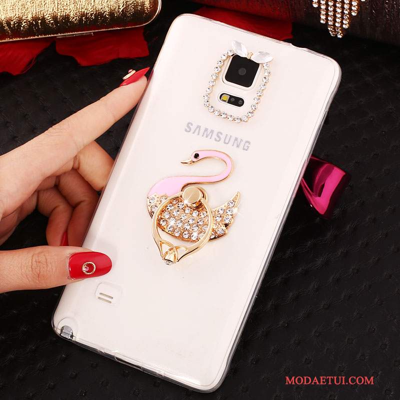 Futerał Samsung Galaxy Note 4 Rhinestone Cienka Nowy, Etui Samsung Galaxy Note 4 Silikonowe Ring Biały