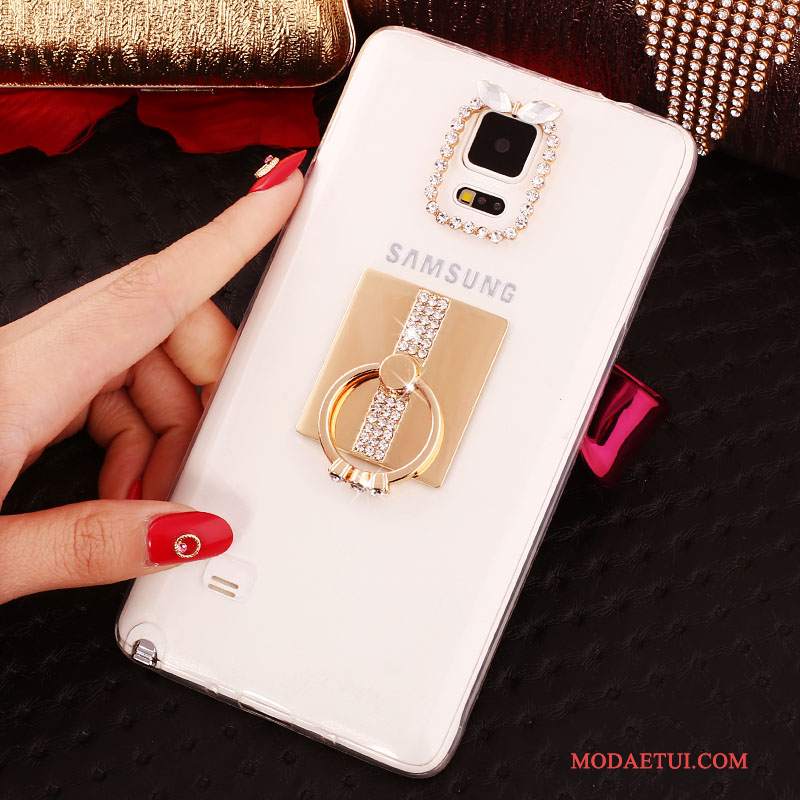 Futerał Samsung Galaxy Note 4 Rhinestone Cienka Nowy, Etui Samsung Galaxy Note 4 Silikonowe Ring Biały