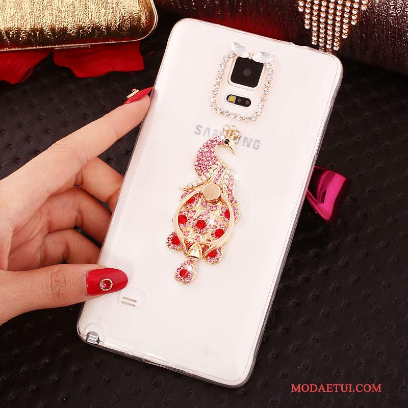 Futerał Samsung Galaxy Note 4 Rhinestone Cienka Nowy, Etui Samsung Galaxy Note 4 Silikonowe Ring Biały