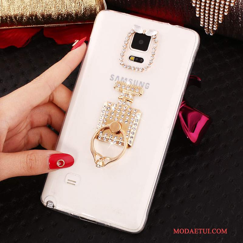 Futerał Samsung Galaxy Note 4 Rhinestone Cienka Nowy, Etui Samsung Galaxy Note 4 Silikonowe Ring Biały