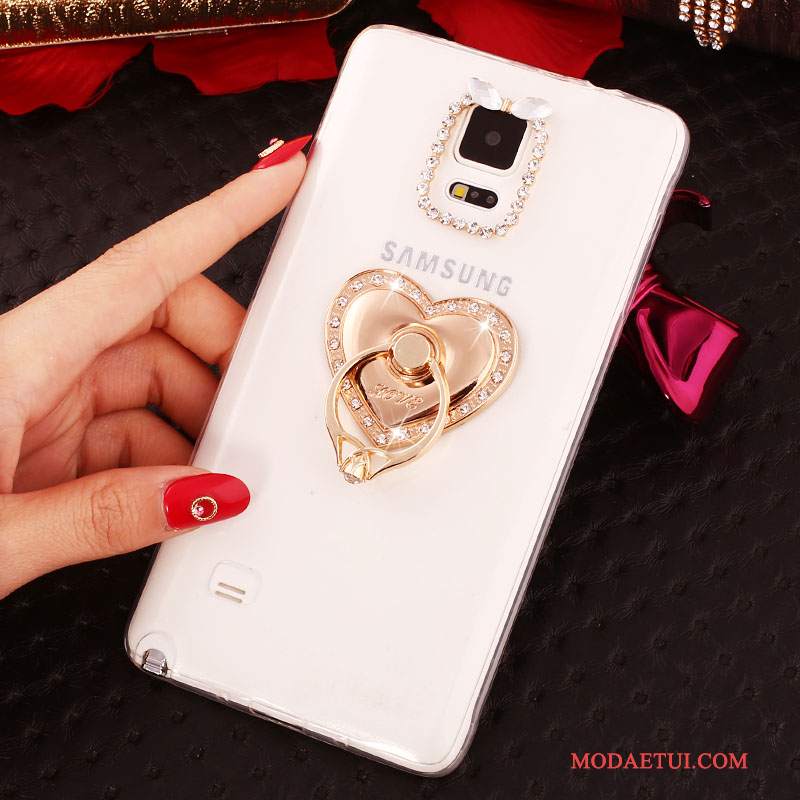 Futerał Samsung Galaxy Note 4 Rhinestone Cienka Nowy, Etui Samsung Galaxy Note 4 Silikonowe Ring Biały