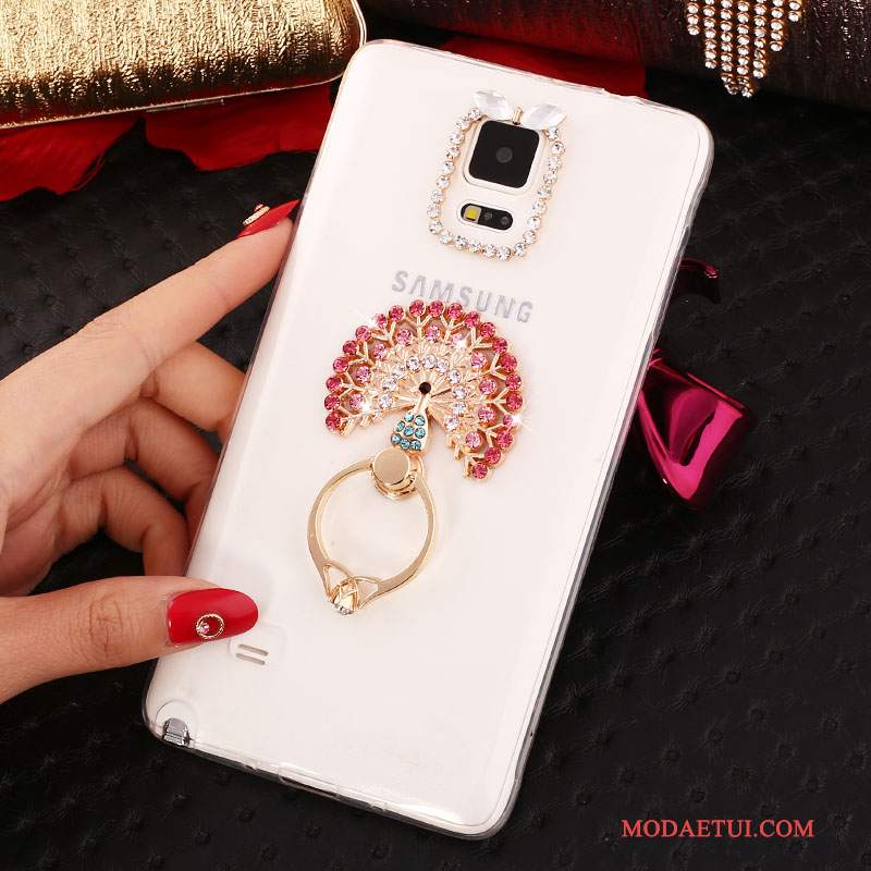 Futerał Samsung Galaxy Note 4 Rhinestone Cienka Nowy, Etui Samsung Galaxy Note 4 Silikonowe Ring Biały