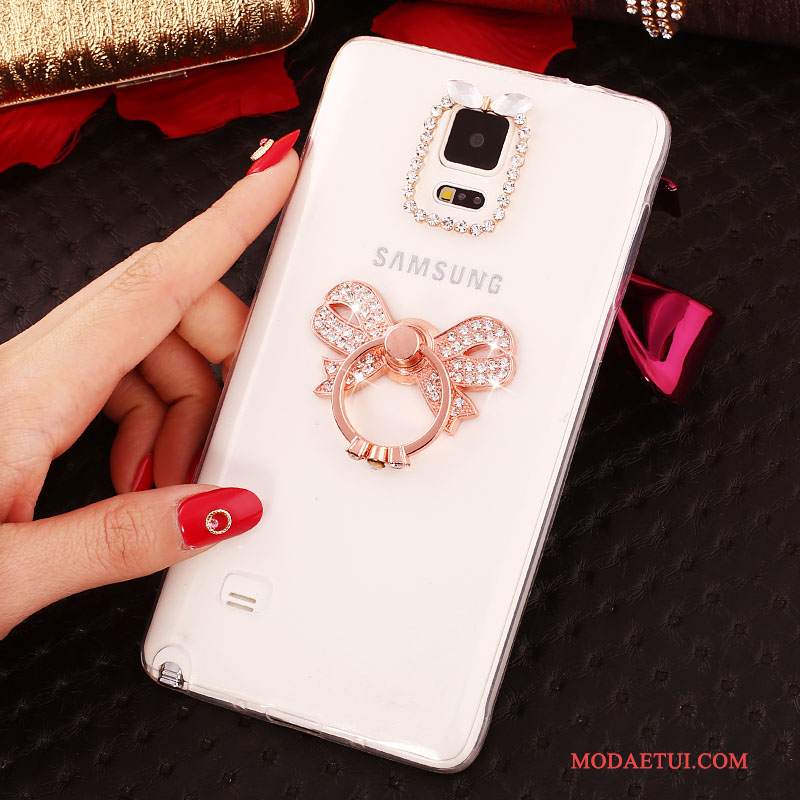 Futerał Samsung Galaxy Note 4 Rhinestone Cienka Nowy, Etui Samsung Galaxy Note 4 Silikonowe Ring Biały