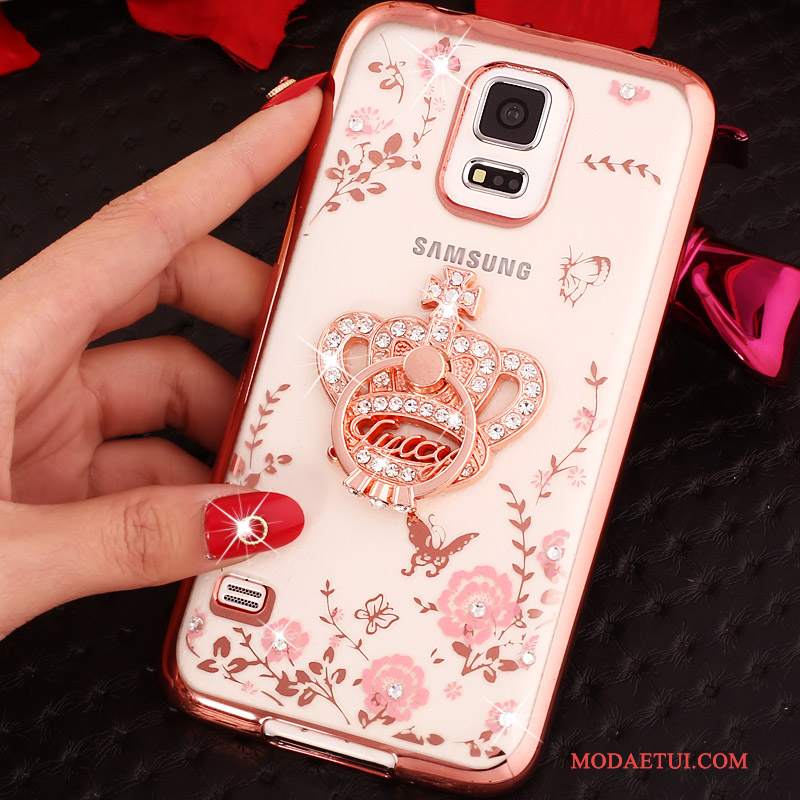 Futerał Samsung Galaxy Note 4 Rhinestone Złoto Ring, Etui Samsung Galaxy Note 4 Silikonowe