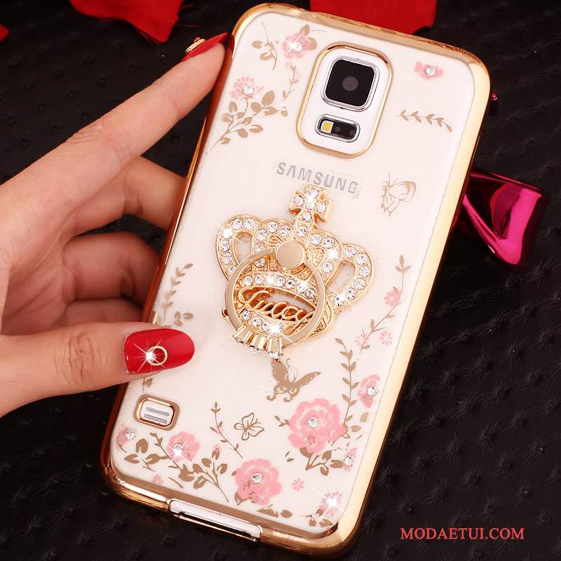 Futerał Samsung Galaxy Note 4 Rhinestone Złoto Ring, Etui Samsung Galaxy Note 4 Silikonowe