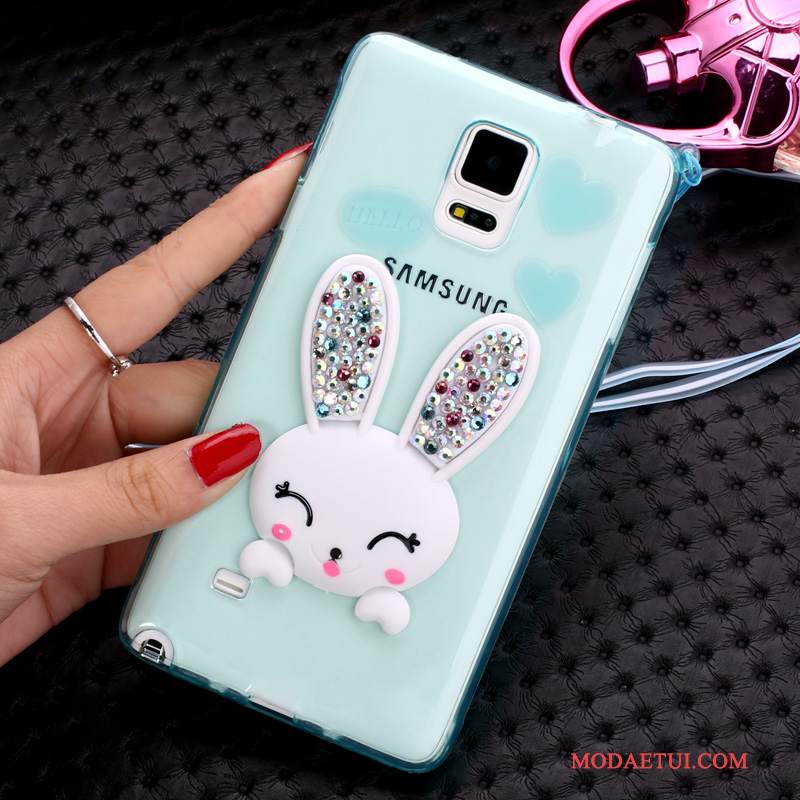 Futerał Samsung Galaxy Note 4 Silikonowe Purpurowyna Telefon, Etui Samsung Galaxy Note 4 Rhinestone Futrzany Pompon Bunny