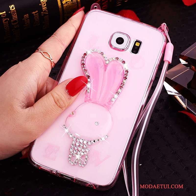 Futerał Samsung Galaxy Note 5 Kreskówka Wiszące Ozdoby Purpurowy, Etui Samsung Galaxy Note 5 Rhinestone Cienka Przezroczysty