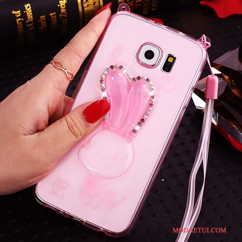 Futerał Samsung Galaxy Note 5 Kreskówka Wiszące Ozdoby Purpurowy, Etui Samsung Galaxy Note 5 Rhinestone Cienka Przezroczysty