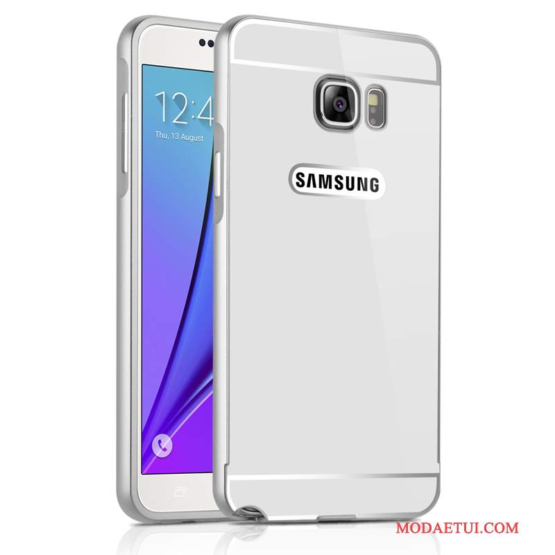 Futerał Samsung Galaxy Note 5 Metal Granica Lustro, Etui Samsung Galaxy Note 5 Ochraniacz Złoto Anti-fall