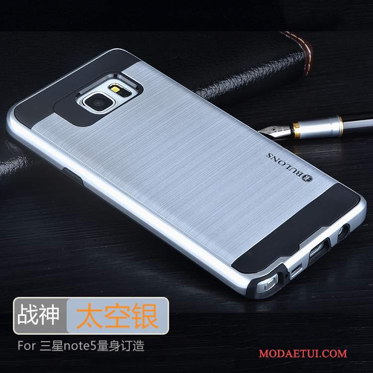 Futerał Samsung Galaxy Note 5 Ochraniacz Na Telefon Tendencja, Etui Samsung Galaxy Note 5 Miękki Szary Ciemno