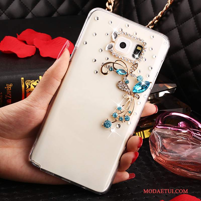 Futerał Samsung Galaxy Note 5 Rhinestone Przezroczysty Biały, Etui Samsung Galaxy Note 5 Ochraniacz Anti-fallna Telefon