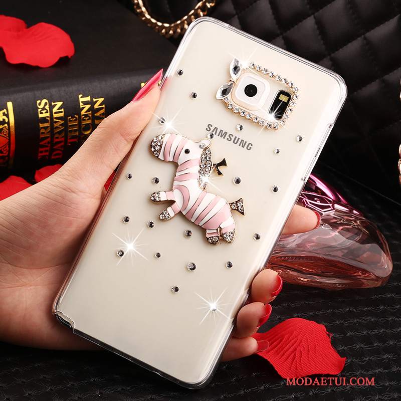 Futerał Samsung Galaxy Note 5 Rhinestone Przezroczysty Biały, Etui Samsung Galaxy Note 5 Ochraniacz Anti-fallna Telefon