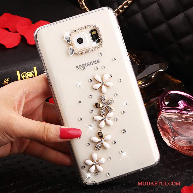 Futerał Samsung Galaxy Note 5 Rhinestone Przezroczysty Biały, Etui Samsung Galaxy Note 5 Ochraniacz Anti-fallna Telefon