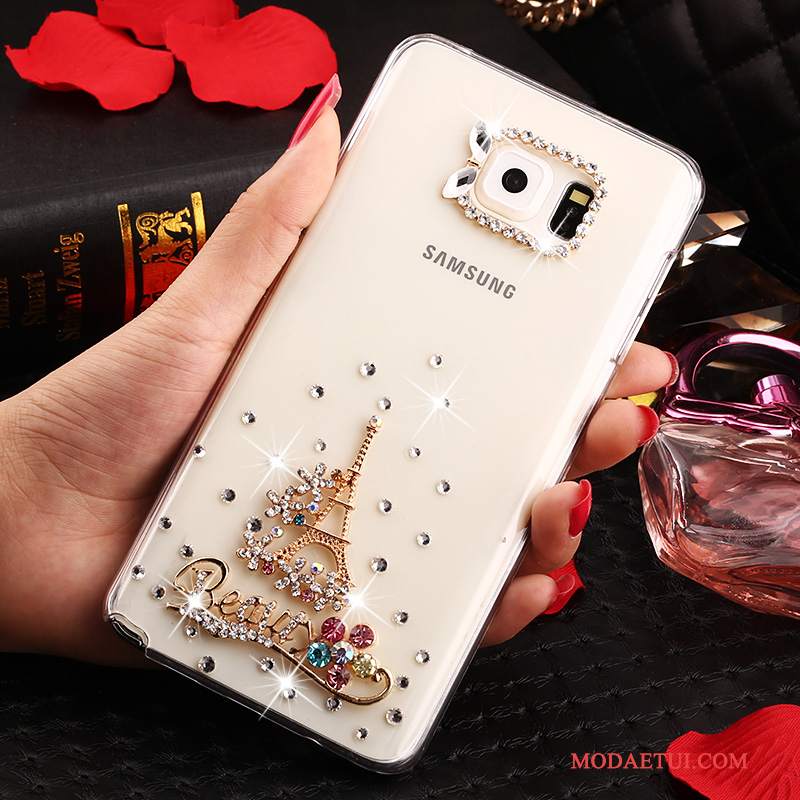 Futerał Samsung Galaxy Note 5 Rhinestone Przezroczysty Biały, Etui Samsung Galaxy Note 5 Ochraniacz Anti-fallna Telefon