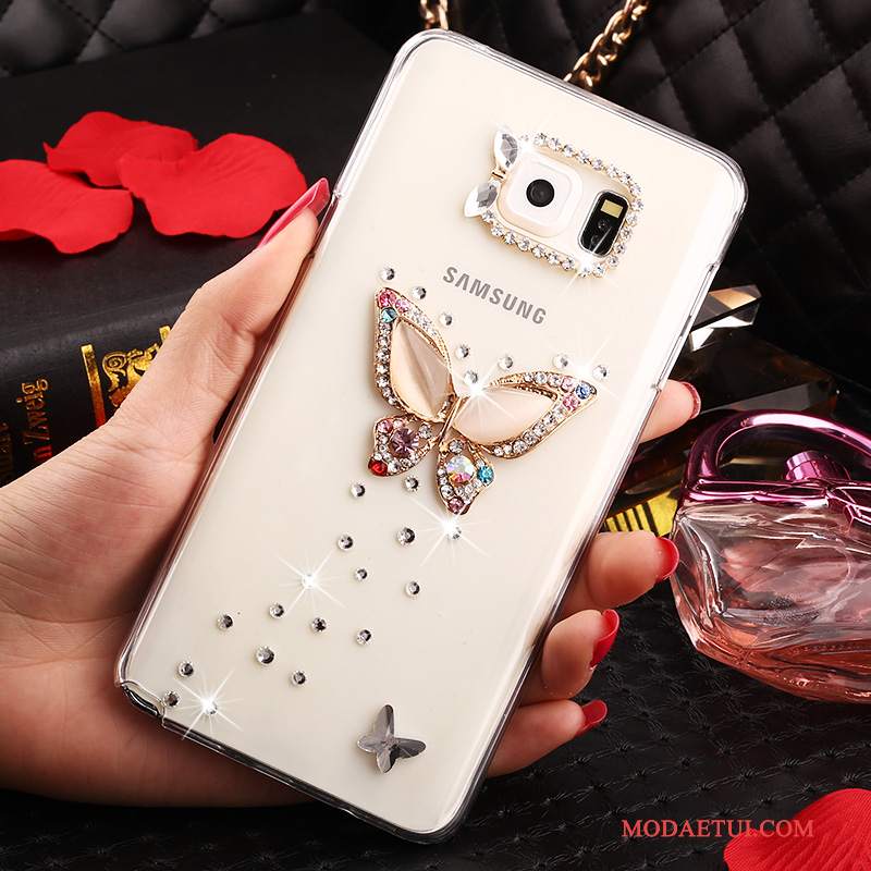 Futerał Samsung Galaxy Note 5 Rhinestone Przezroczysty Biały, Etui Samsung Galaxy Note 5 Ochraniacz Anti-fallna Telefon