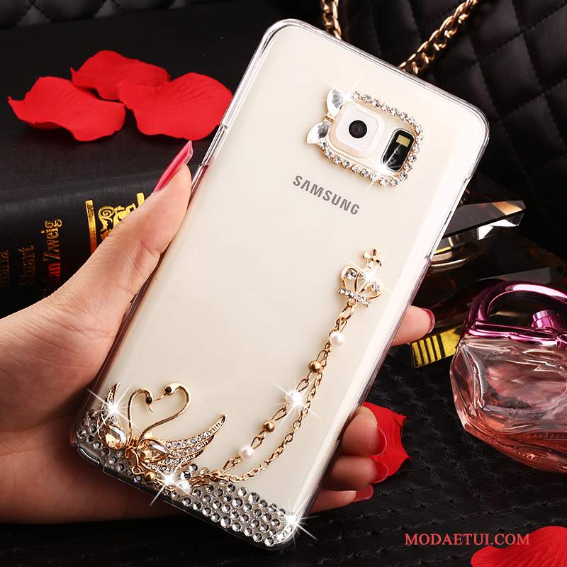 Futerał Samsung Galaxy Note 5 Rhinestone Przezroczysty Biały, Etui Samsung Galaxy Note 5 Ochraniacz Anti-fallna Telefon