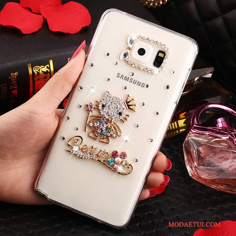 Futerał Samsung Galaxy Note 5 Rhinestone Przezroczysty Biały, Etui Samsung Galaxy Note 5 Ochraniacz Anti-fallna Telefon