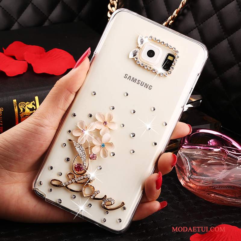 Futerał Samsung Galaxy Note 5 Rhinestone Przezroczysty Biały, Etui Samsung Galaxy Note 5 Ochraniacz Anti-fallna Telefon